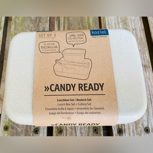 NEW- Koziol Box, Lunch to go, Cutlery Set of Three, Nature Desert Sand color - Picture 1 of 9